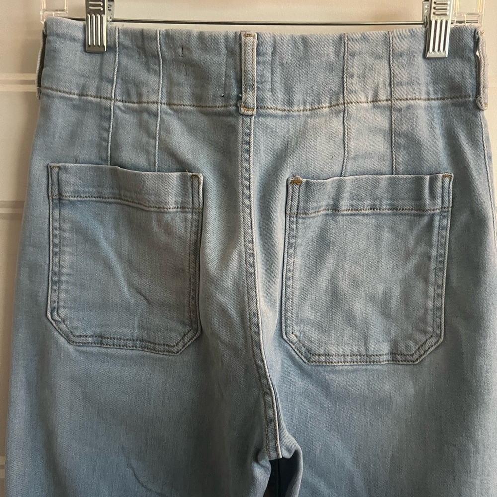 Anthropologie sz 28 Maeve Colette Light Wash Wide Leg Jeans high waisted - Picture 3 of 6